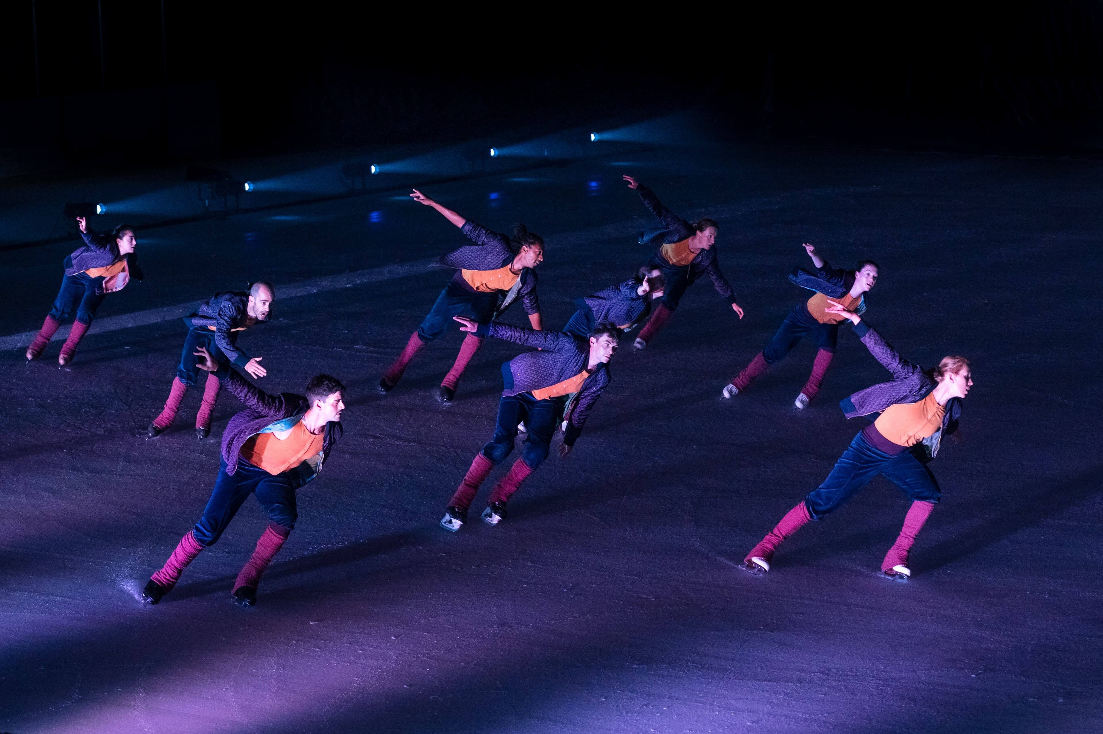 Le Patin Libre artists performing on ice