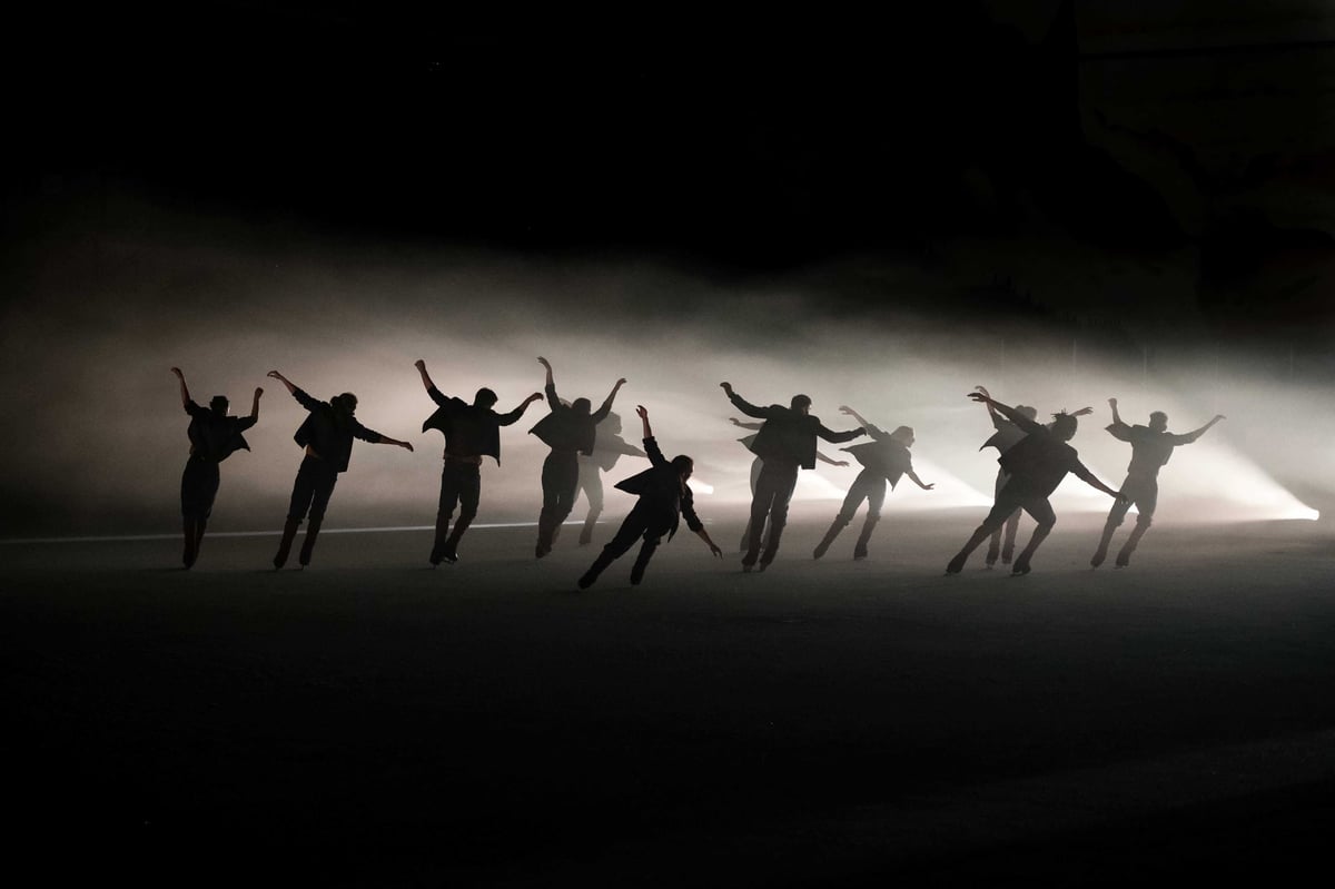 Le Patin Libre artists are pictured on ice.